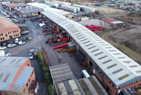drone shot of Thorworld factory - uk ramp manufacturer
